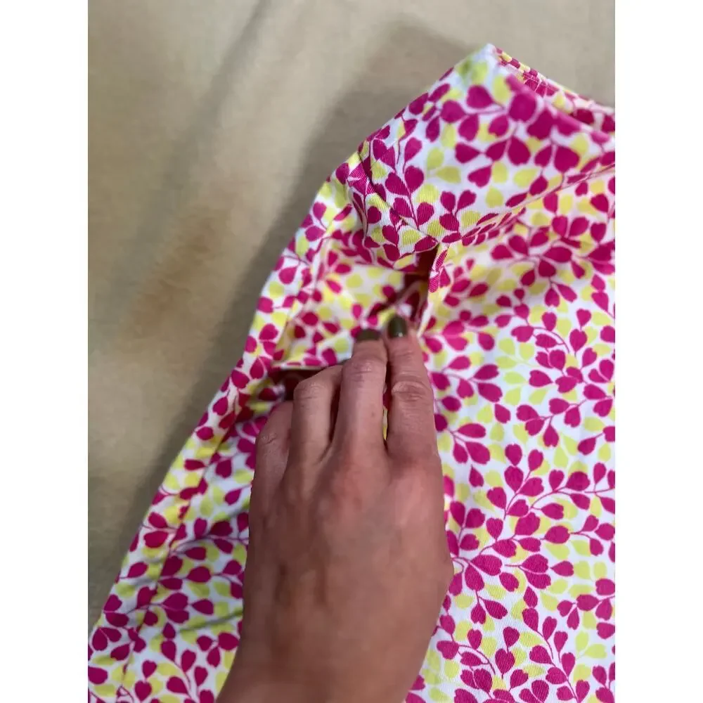 J. Crew Mini‎ Skirt Y2K Cottagecore Floral Coquette Pink Green Womens Size 8